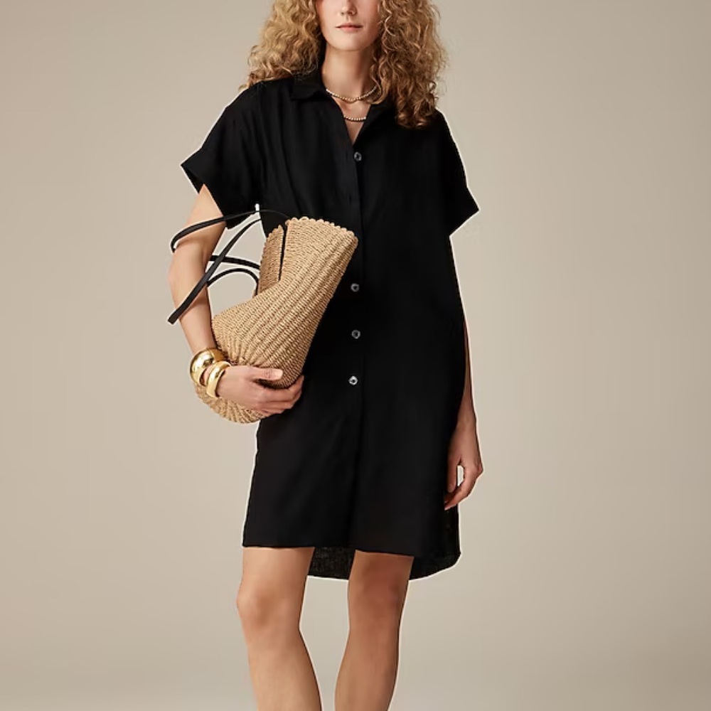 J. Crew Capitaine Linen Shirt Dress
